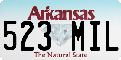 AR license plate 523MIL