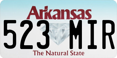 AR license plate 523MIR