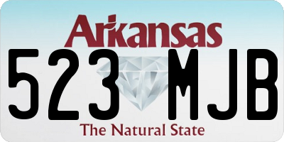 AR license plate 523MJB