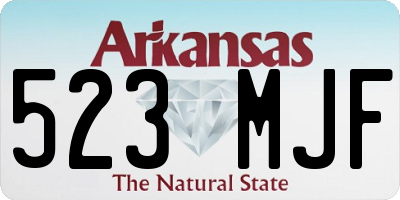 AR license plate 523MJF