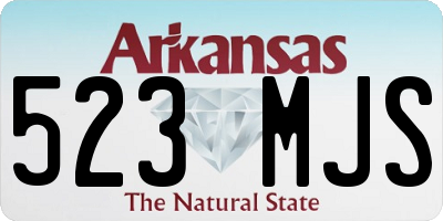 AR license plate 523MJS