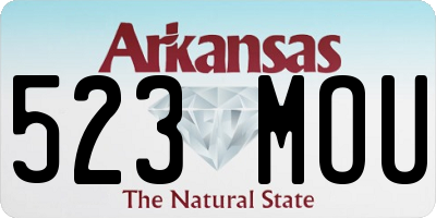 AR license plate 523MOU
