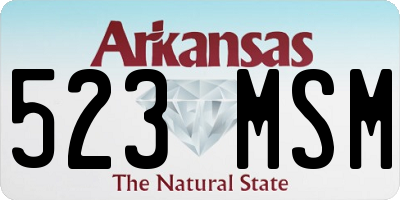 AR license plate 523MSM