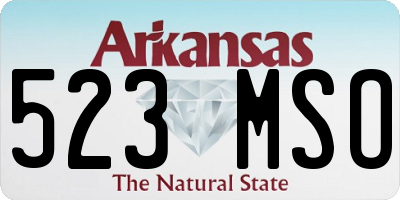 AR license plate 523MSO