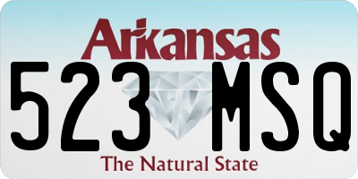 AR license plate 523MSQ