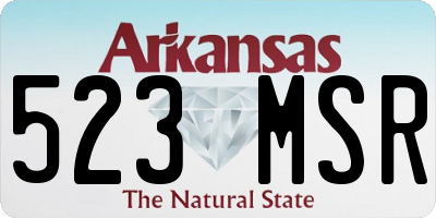 AR license plate 523MSR