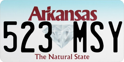 AR license plate 523MSY