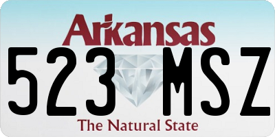 AR license plate 523MSZ