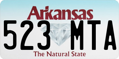 AR license plate 523MTA