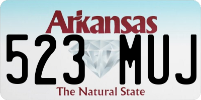 AR license plate 523MUJ