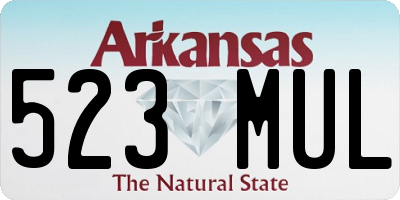 AR license plate 523MUL