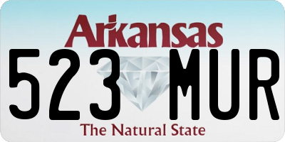 AR license plate 523MUR