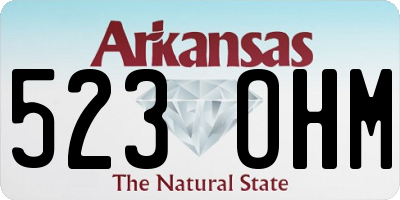 AR license plate 523OHM