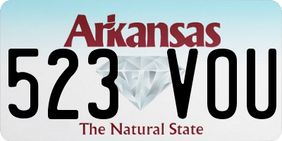 AR license plate 523VOU