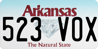 AR license plate 523VOX