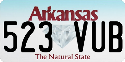 AR license plate 523VUB