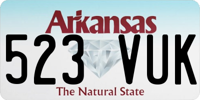 AR license plate 523VUK