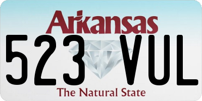 AR license plate 523VUL
