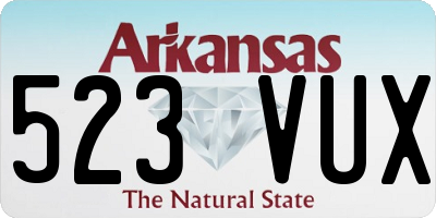 AR license plate 523VUX