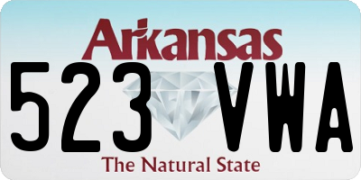 AR license plate 523VWA