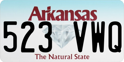 AR license plate 523VWQ