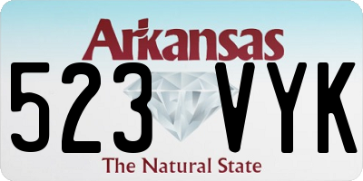AR license plate 523VYK
