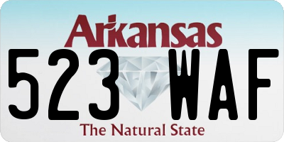 AR license plate 523WAF