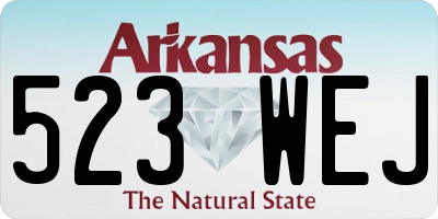 AR license plate 523WEJ
