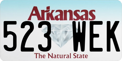 AR license plate 523WEK