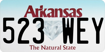 AR license plate 523WEY