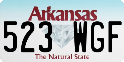 AR license plate 523WGF