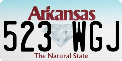 AR license plate 523WGJ