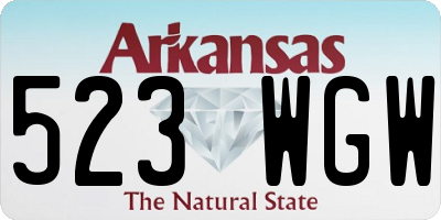 AR license plate 523WGW