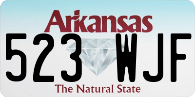 AR license plate 523WJF