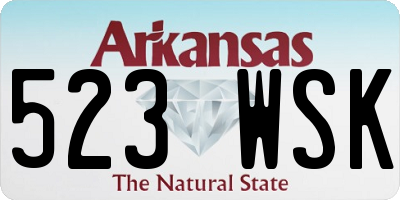 AR license plate 523WSK