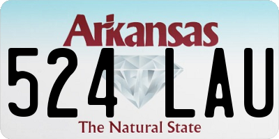 AR license plate 524LAU