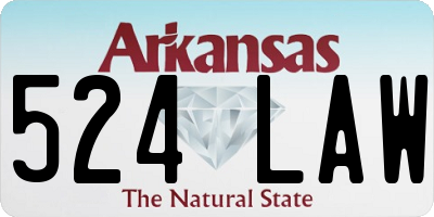 AR license plate 524LAW