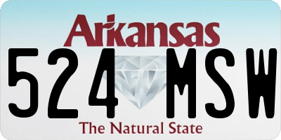 AR license plate 524MSW