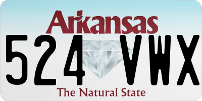 AR license plate 524VWX