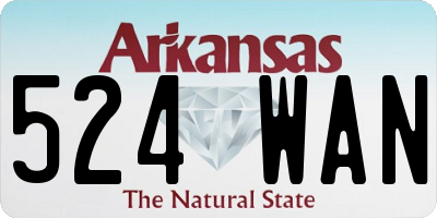AR license plate 524WAN