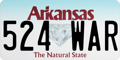 AR license plate 524WAR