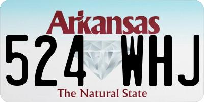 AR license plate 524WHJ