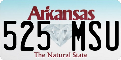 AR license plate 525MSU