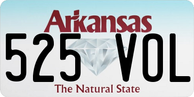 AR license plate 525VOL