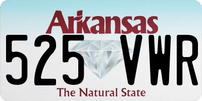AR license plate 525VWR