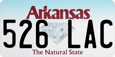 AR license plate 526LAC