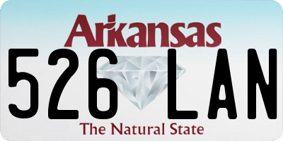 AR license plate 526LAN