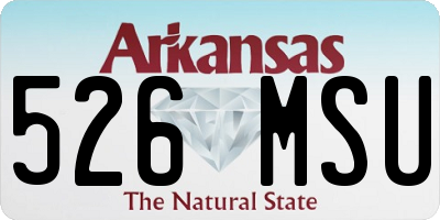 AR license plate 526MSU