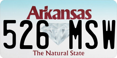 AR license plate 526MSW