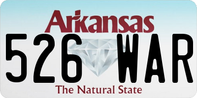 AR license plate 526WAR